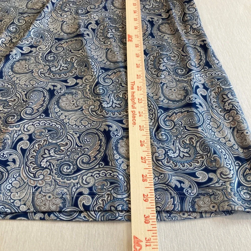 Kilburne & Finch Mens XL Paisley Polo‎ Shirt Blue Short Sleeve Stretch Golf Top